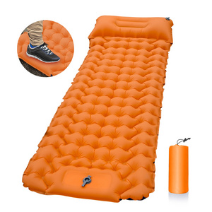 Lightweight TPU Air Mattress Mat with Pillow Waterproof Ultralight Folding Inflatable Sleeping Pad Insulated Soft Camping Mat