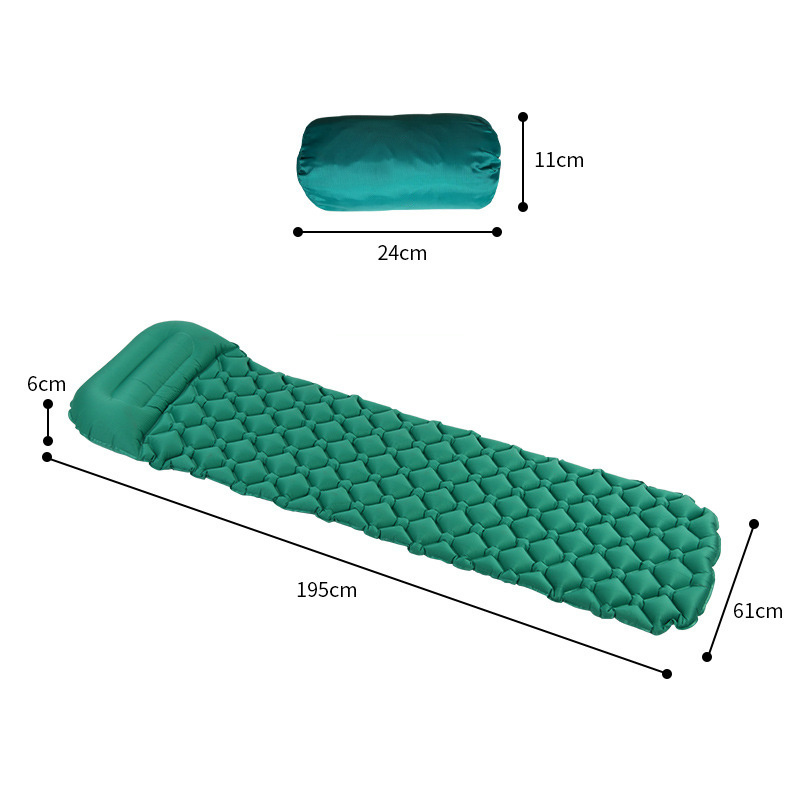 Lightweight TPU Air Mattress Mat with Pillow Waterproof Ultralight Folding Inflatable Sleeping Pad Insulated Soft Camping Mat