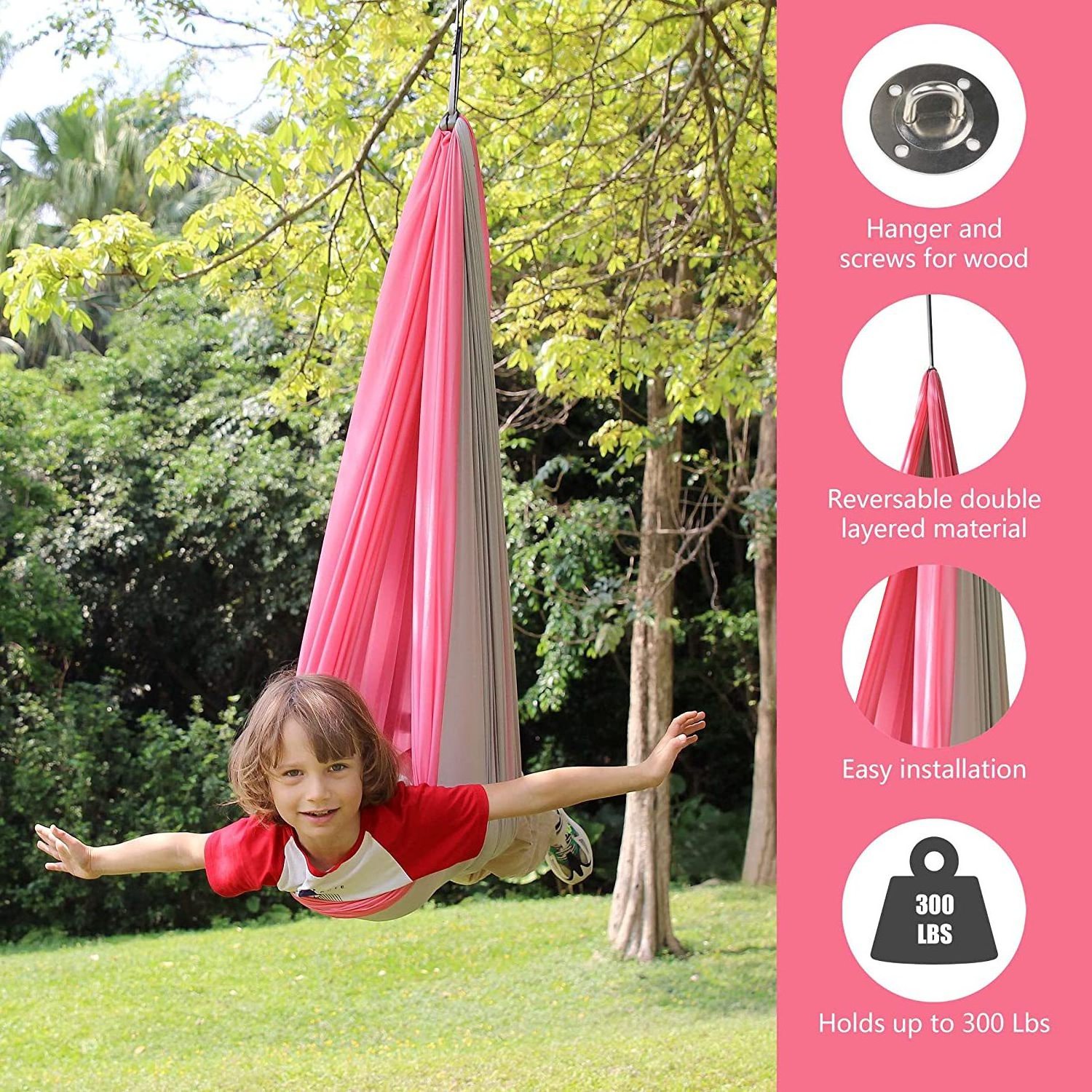 children elastic hammock indoor and outdoor swing children sensory swing yoga hammock