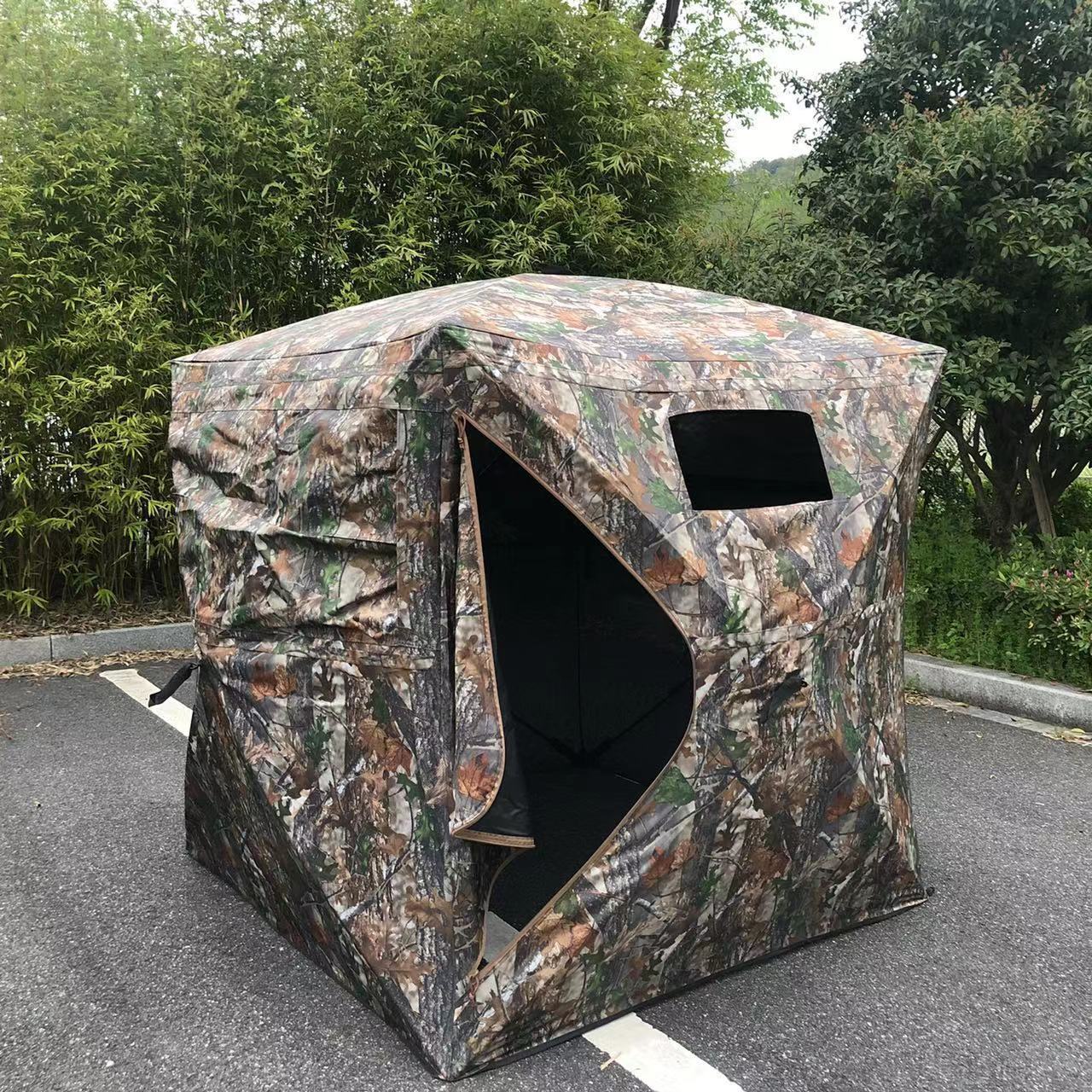 Hunting 2-3 Person Portable Duck Camouflage See Through Blind Ground And Chair Hide Canvas Wall Through Inflatable Tent