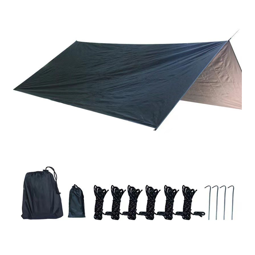 Hammock Rain Fly Tent Portable Waterproof Hammock Tarp Shelter Lightweight Tent Tarps for Outdoor Camping Hiking Sunshade