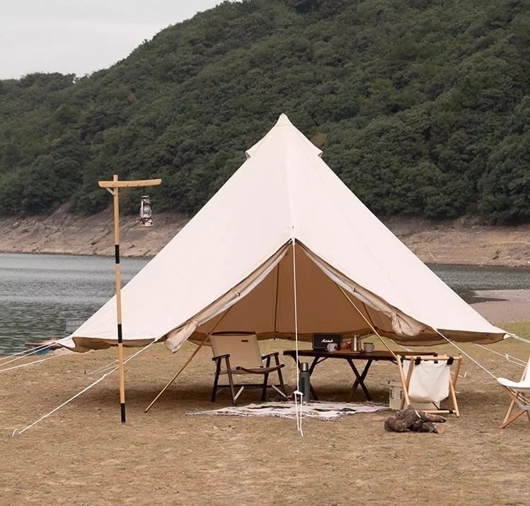 3M/4M/5M/6M Canvas Camping Tent Outdoor Marquee Glamping Tent Camper Beach Accessories Bell Tent