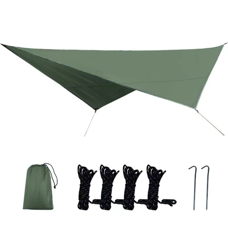 Outdoor Camping Tent Rain Fly tarp 210T Nylon ripstop PU 3000 Waterproof Lightweight Survival Gear Shelter for Camping