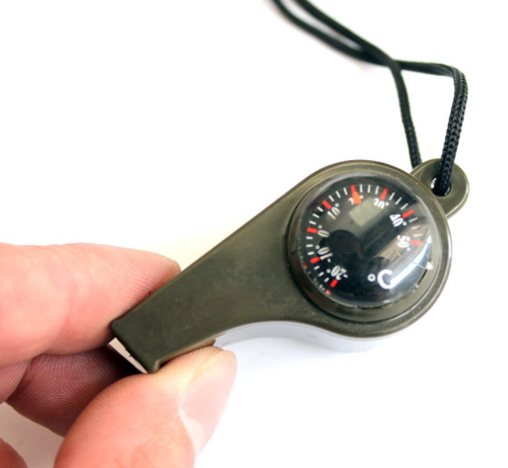 Outdoor Camping Climbing Hiking Survival Whistle With Thermometer And Compass Survival Kit