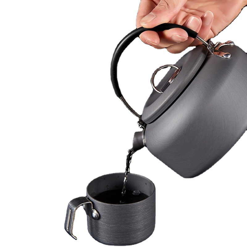 Aluminum Tea Kettle 0.8L Portable Outdoor Coffee Pot Unique Camping Hiking Picnic BBQ Tea Water Teapot