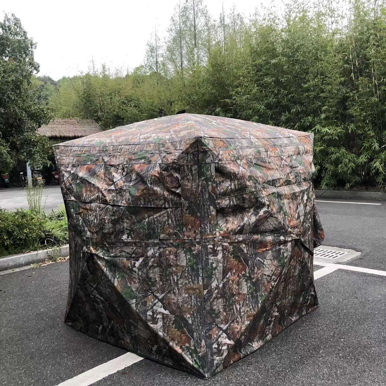 Hunting 2-3 Person Portable Duck Camouflage See Through Blind Ground And Chair Hide Canvas Wall Through Inflatable Tent