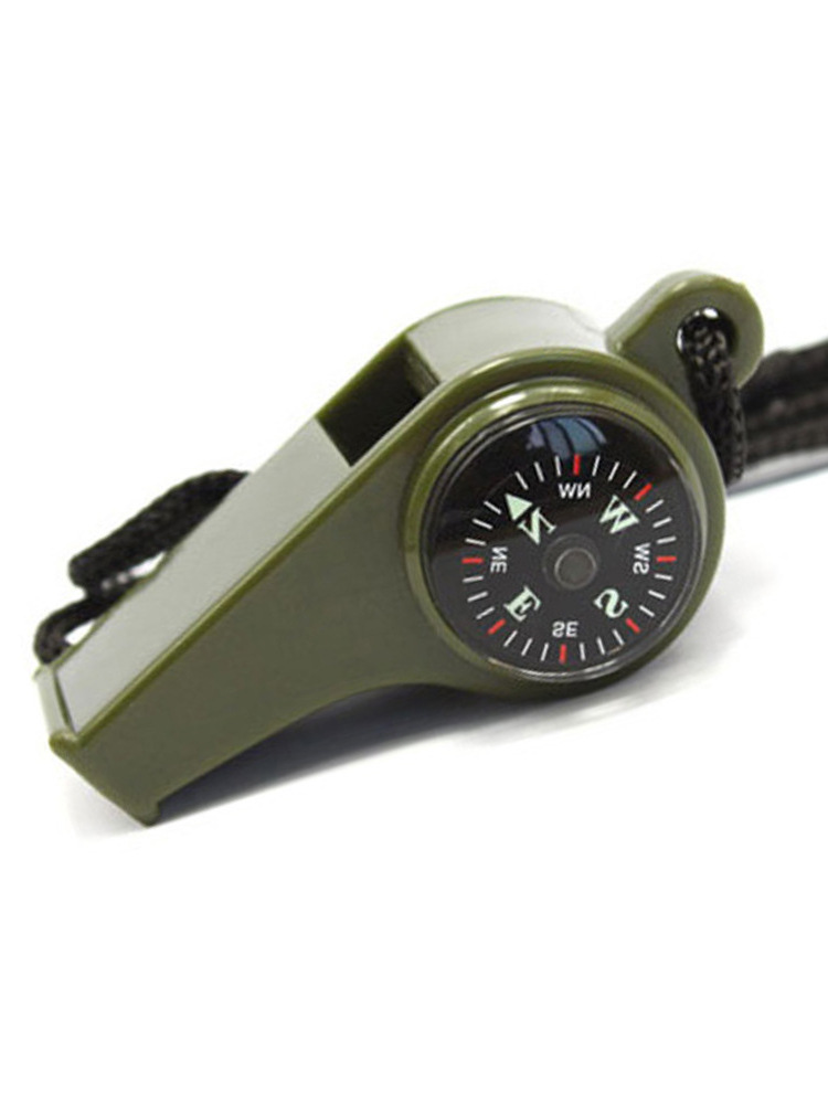 Outdoor Camping Climbing Hiking Survival Whistle With Thermometer And Compass Survival Kit