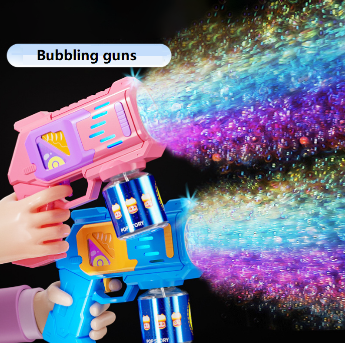 Summer Outdoor Kids Toys Bubble Gun Machine With Light Toys Kids Bubble Gun For Kids And Adults camping Playing