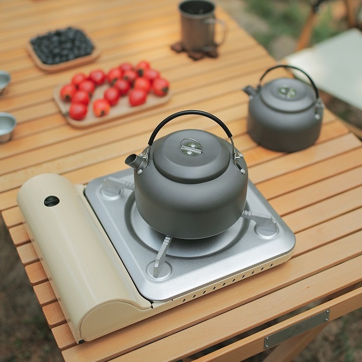 Aluminum Tea Kettle 0.8L Portable Outdoor Coffee Pot Unique Camping Hiking Picnic BBQ Tea Water Teapot