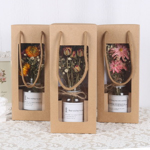 New Arrival Decorative Flowers Gift Box Glass Bottle Preserved Flowers Dried Flower Mother's Day OEM Designs Highly Welcomed