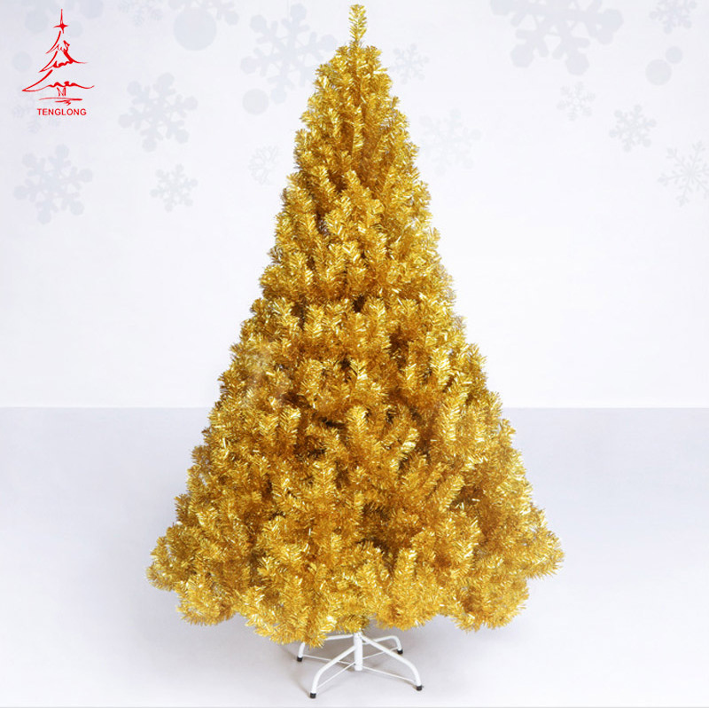 Custom Christmas Decoration PVC Gold Yellow christmas tree