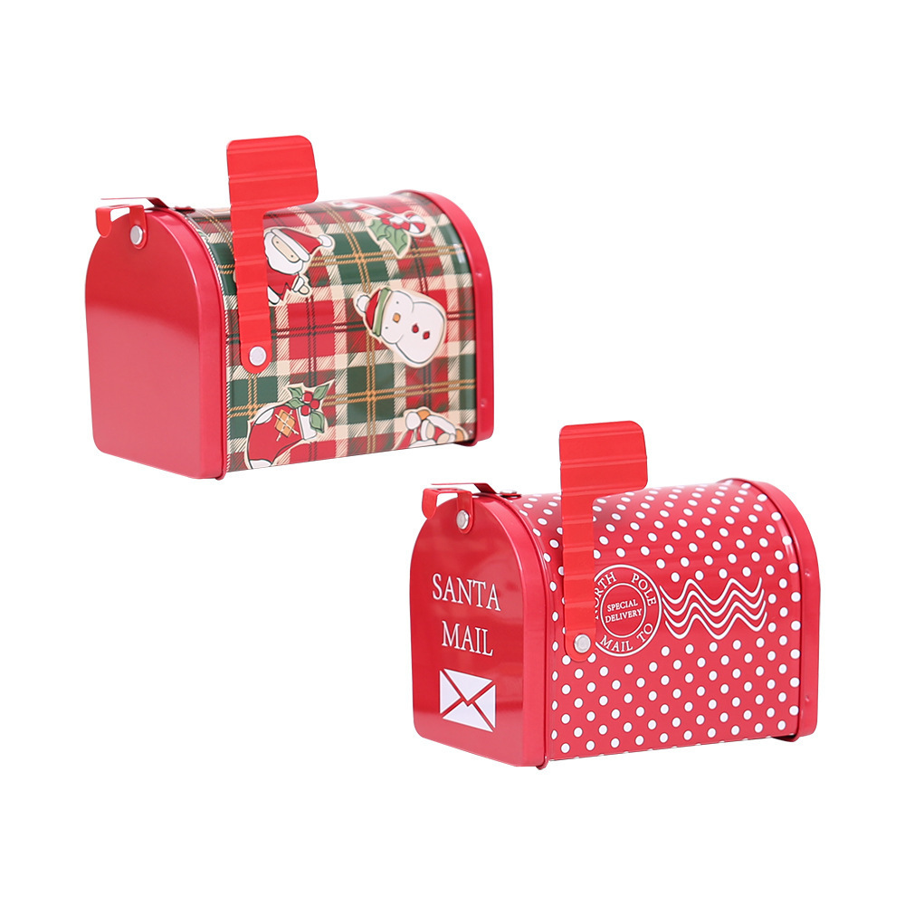 Children's gift cartoon candy box Christmas tinplate mailbox box iron mailbox tin