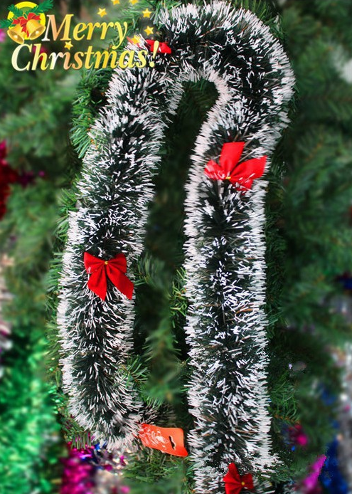 2m Cheap Xmas Tree Garland Red Bow Party Christmas White Dark Green Tinsel