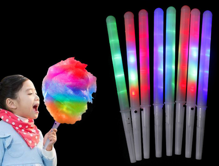 Wholesale plastic Cotton Candy led light stick Colorful Glowing Luminous Marshmallow Cone Stick Party Favors Christmas Supply