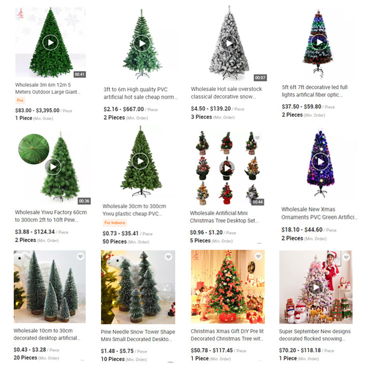 Wholesale 2020 new Xmas ornaments PVC green fiber-optic christmas tree with led star