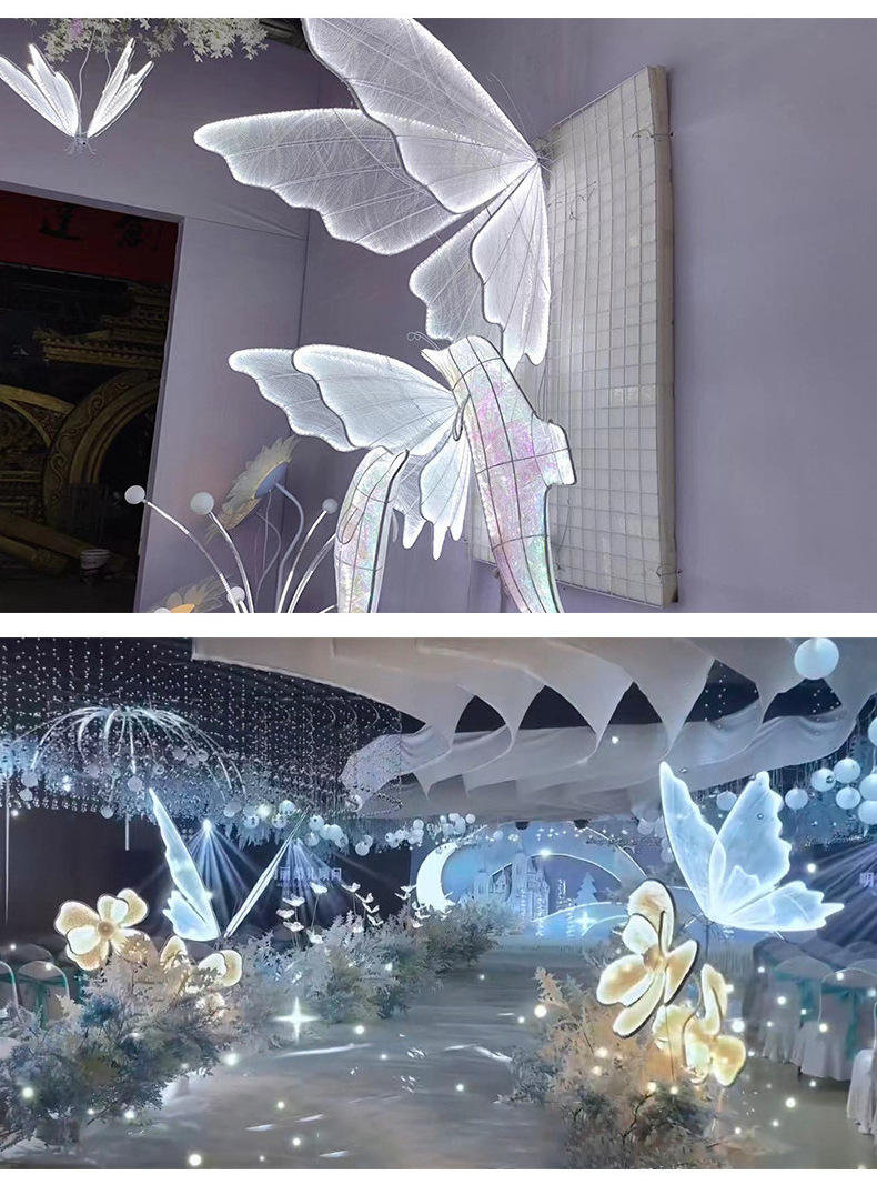 Hot sale wedding decoration moving butterflies lights LED butterfly lamp for party decoration