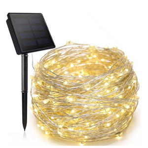 Outdoor 8 Functions Waterproof Copper Wire LED Decorative Solar String Lights for Patio Yard Garden Christmas