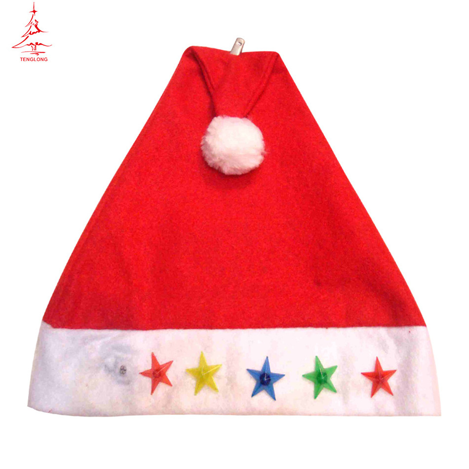 High Quality  Promotional fashion Cheap Dancing Christmas santa  Hat led