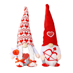 New Mr and Mrs Scandinavian Swedish Tomte Dwarf Figurines Valentines Day Gnome Plush Christmas Table Decor Gifts Present