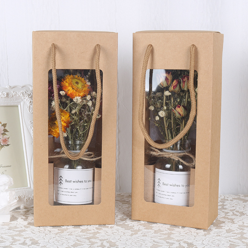 New Arrival Decorative Flowers Gift Box Glass Bottle Preserved Flowers Dried Flower Mother's Day OEM Designs Highly Welcomed