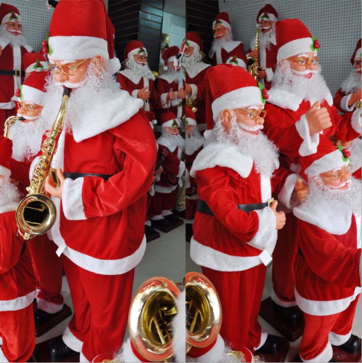 Super September Playing Saxophone Waving Moving And Singing Electric Music Santa Claus