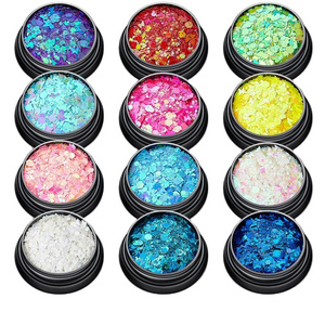 Wholesale metal colorful gel nail polish bulk mixed chunky glitter for face and body glitter