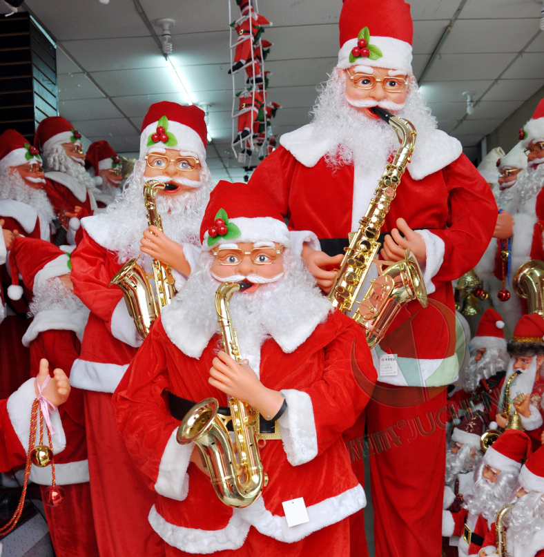 Super September Playing Saxophone Waving Moving And Singing Electric Music Santa Claus