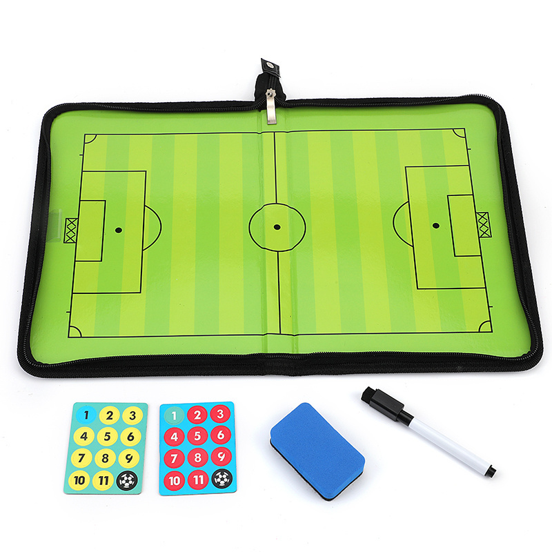 Factory Wholesale Folding Portable Magnetic Football Soccer Teaching Coach Tactics Board With Zipper Strategy Teaching Clipboard