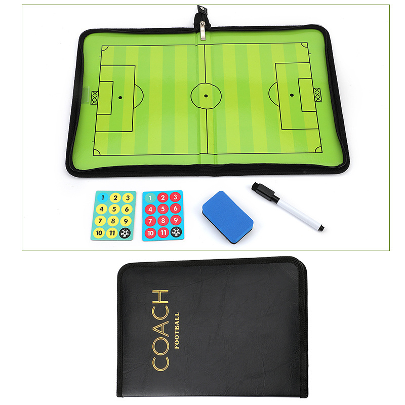 Factory Wholesale Folding Portable Magnetic Football Soccer Teaching Coach Tactics Board With Zipper Strategy Teaching Clipboard