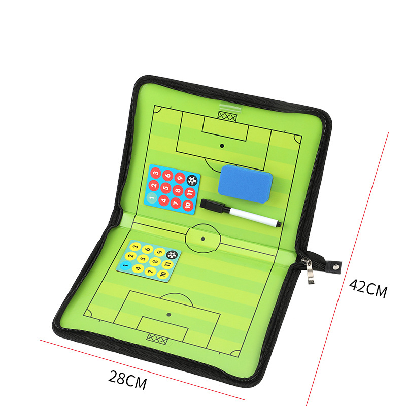 Factory Wholesale Folding Portable Magnetic Football Soccer Teaching Coach Tactics Board With Zipper Strategy Teaching Clipboard