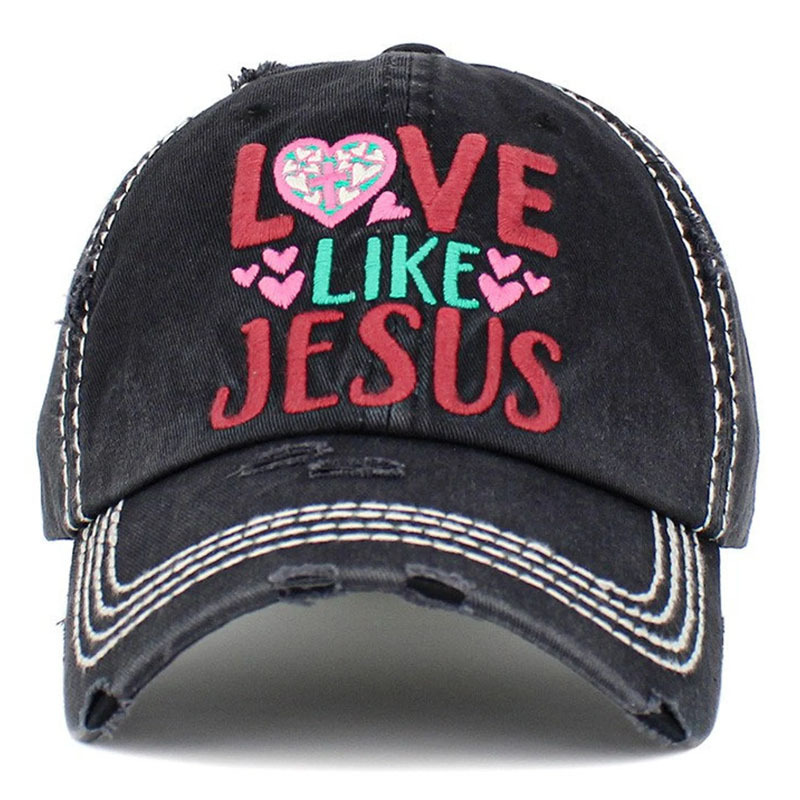 Adjustable Unisex sports caps Fashion Vintage dad hat Distressed Washed LOVE LIKE JESUS Baseball Cap