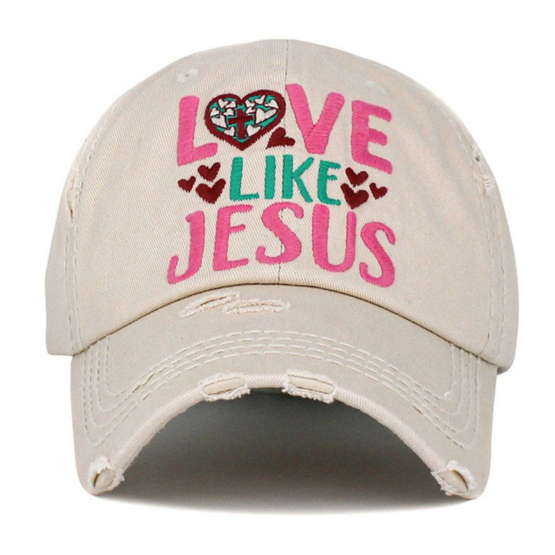 Adjustable Unisex sports caps Fashion Vintage dad hat Distressed Washed LOVE LIKE JESUS Baseball Cap