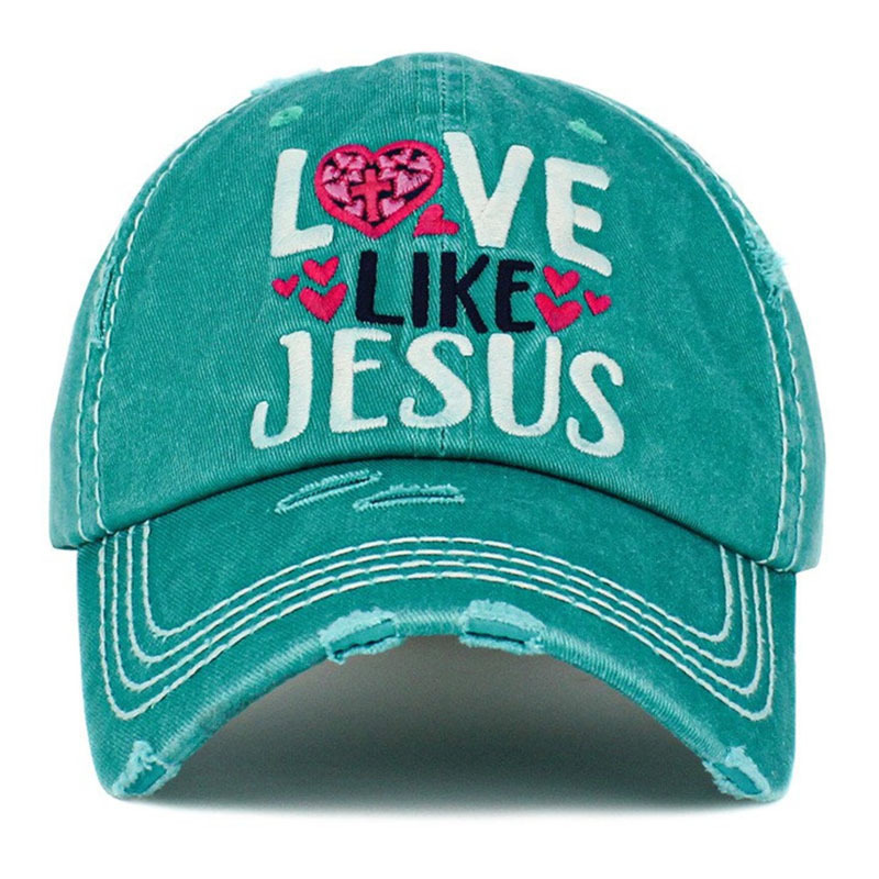 Adjustable Unisex sports caps Fashion Vintage dad hat Distressed Washed LOVE LIKE JESUS Baseball Cap