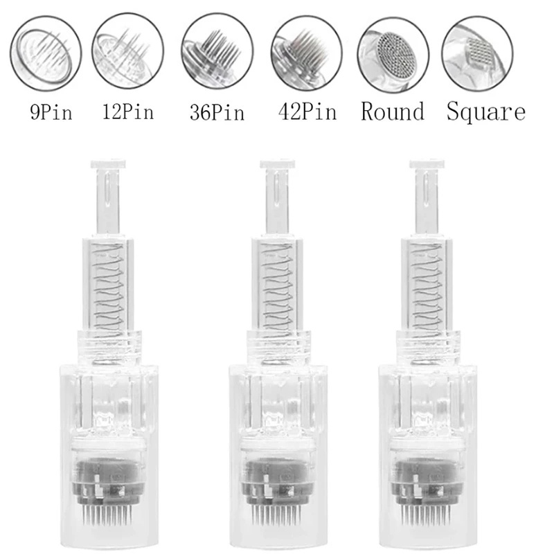 Replaceable Screw microneedle cartridge 9 12 24 36 42 pins 3d 5d Nano dermapen microneedling Needles