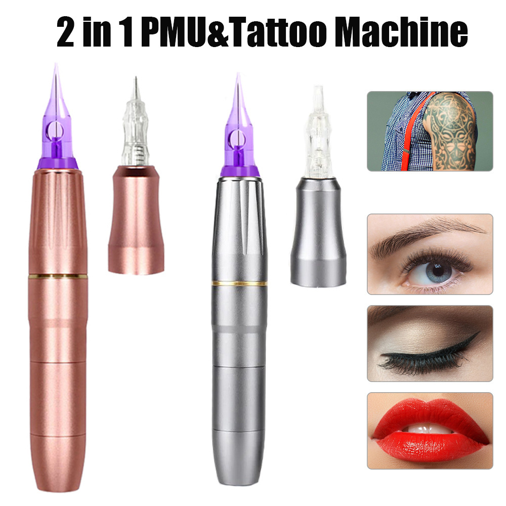 Professional 2 In 1 RCA Rotary Tattoo Machine Pen Eyebrows Cosmetic Permanent Makeup Machine