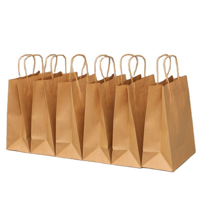 Plain Brown Kraft Paper Bag With Twisted String Handle Custom Paper Shop Bags With Your Own Logo