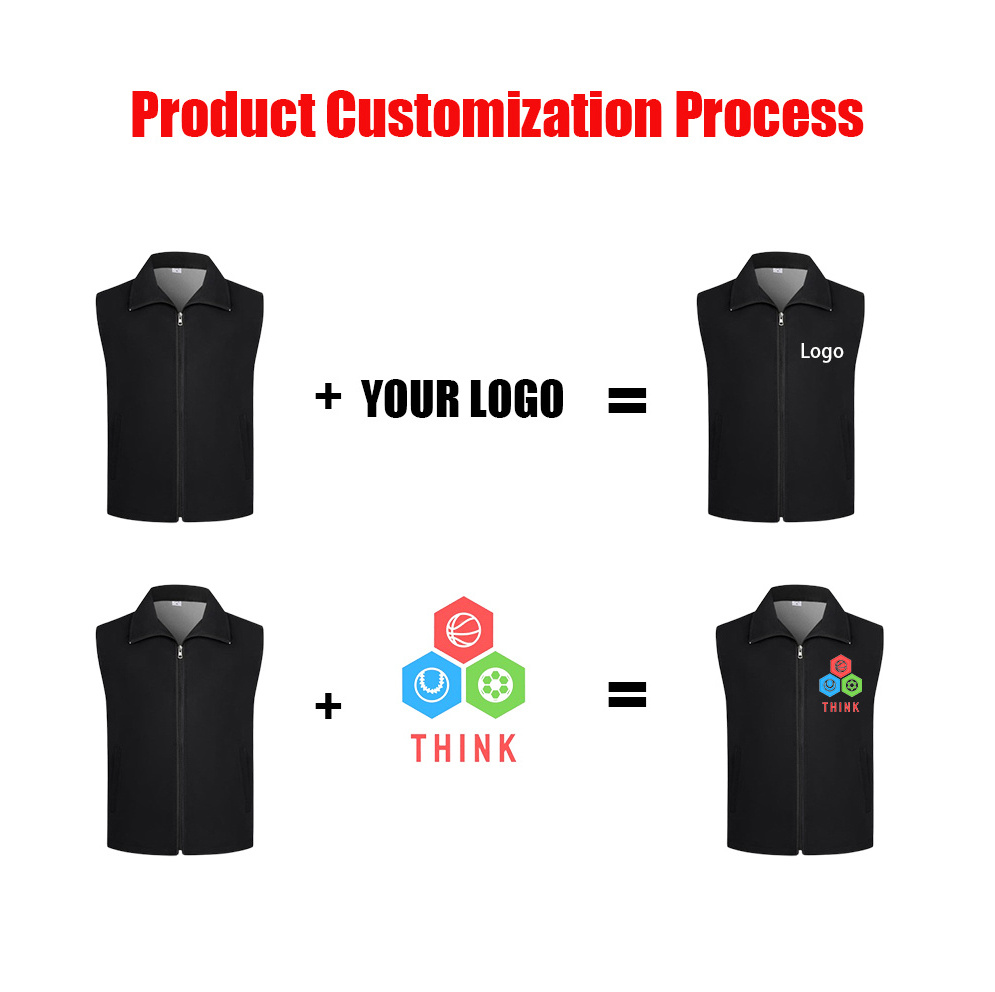 Custom Logo Promotional Activities Vests Sleeveless Women Men Work Uniform Vests Waistcoats Advertising Volunteer Vests