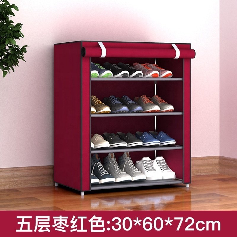 Portable Shoe Rack Double Row 6 Tiers Cloth Fabric Shoe Cabinet All Types Of Shoe Racks