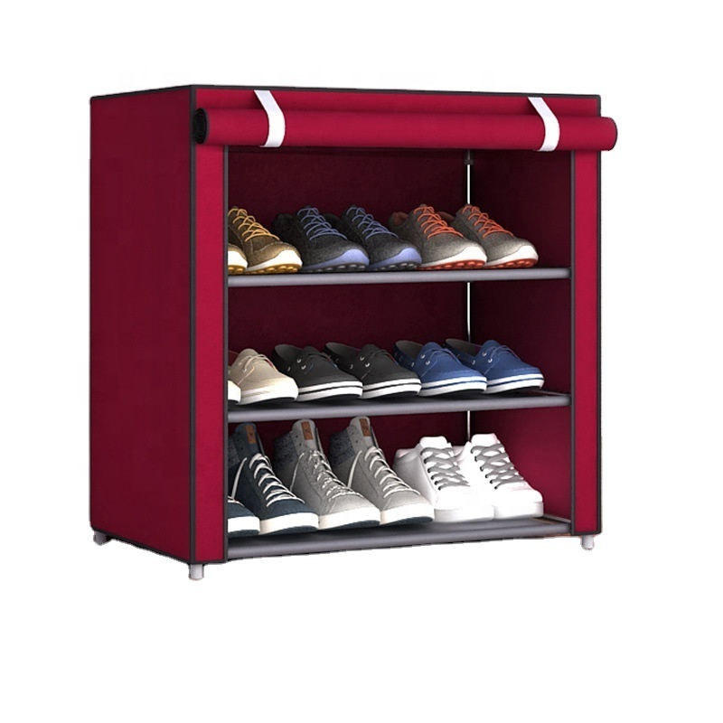 Portable Shoe Rack Double Row 6 Tiers Cloth Fabric Shoe Cabinet All Types Of Shoe Racks