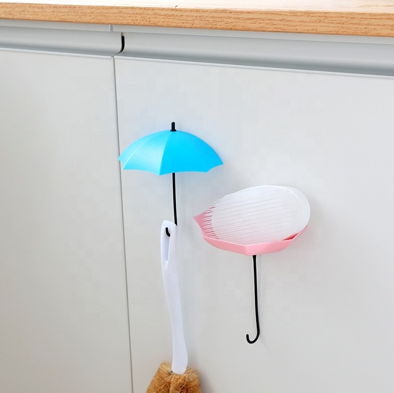 3pcs/set Umbrella Shaped Creative Key Hanger Rack Decorative Holder Wall Hooks For Kitchen Organizer Bathroom Accessories