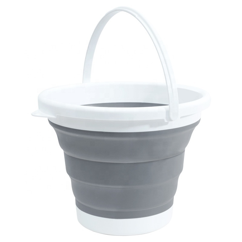 5L Foldable Plastic Water Bucket Portable Water Bucket With Lid For Fishing Water Storage Car Washing Beach Ice Bucket