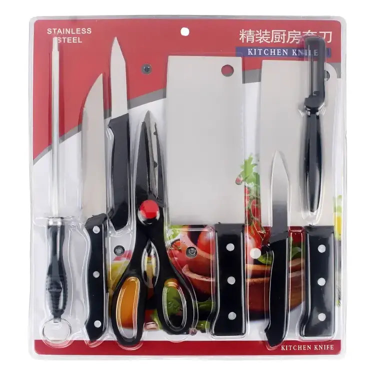 Popular Wholesale Kitchen Knife Set 8-piece Cheap Promotional Gifts Stainless Steel Chef Knife Set