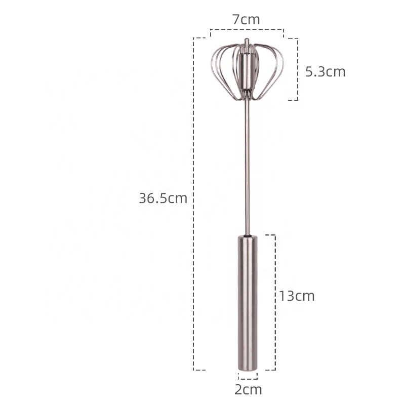 Stainless Steel Push Whisk - Manual Hand Mixer & Plunger Whisk - Make Froth, Foam & Whipped Cream - Semi Auto Egg Beater