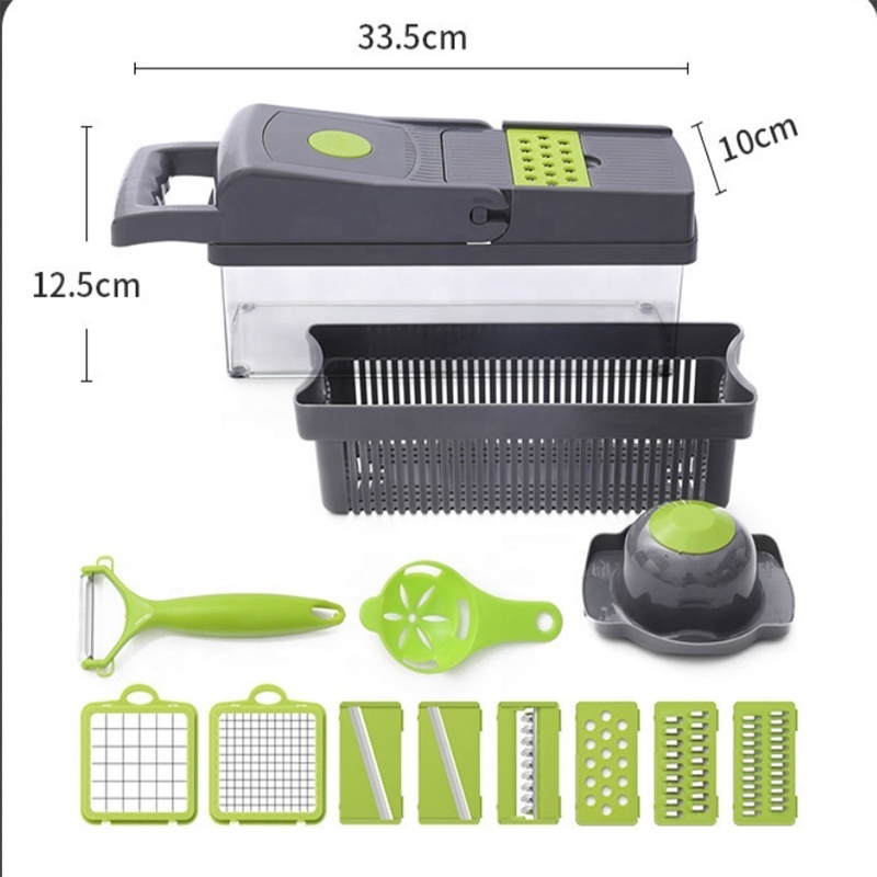 2023 best seller Kitchen multi 14 In 1 manual mandoline fruit vegetable cutter onion dicer veggie slicer vegetable chopper