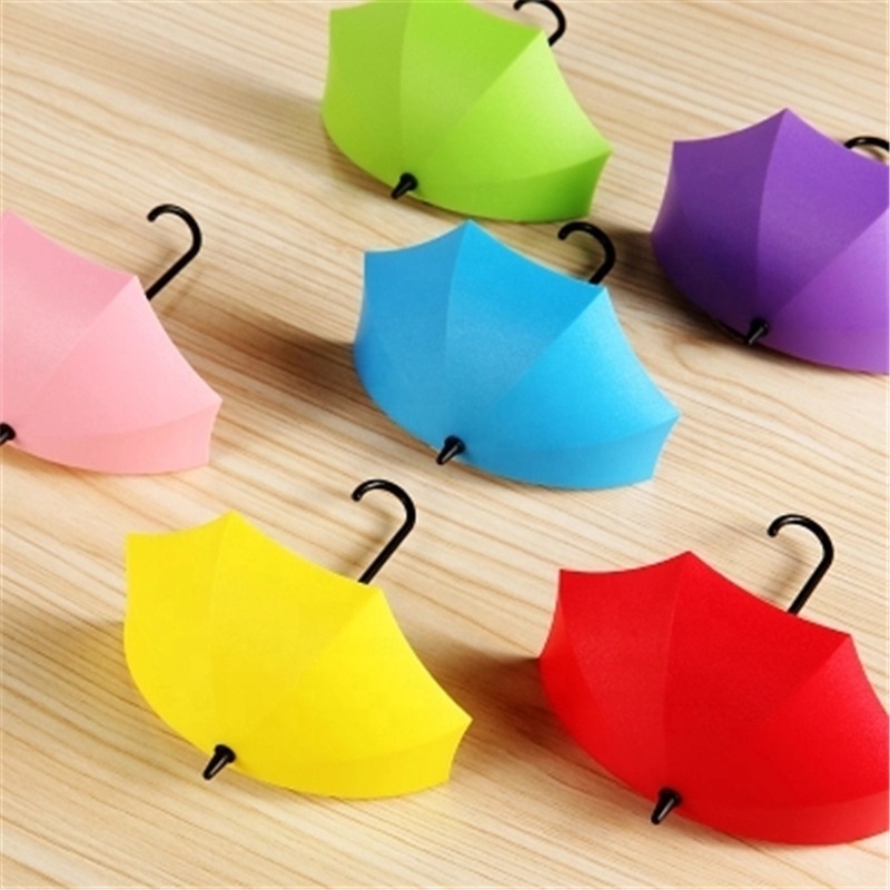 3pcs/set Umbrella Shaped Creative Key Hanger Rack Decorative Holder Wall Hooks For Kitchen Organizer Bathroom Accessories