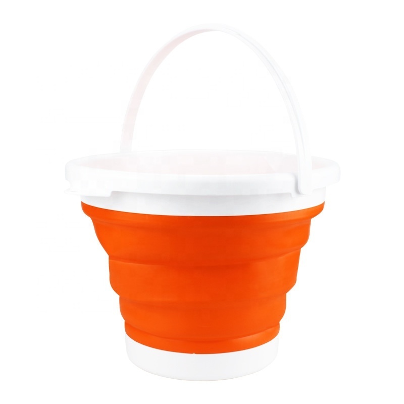 5L Foldable Plastic Water Bucket Portable Water Bucket With Lid For Fishing Water Storage Car Washing Beach Ice Bucket