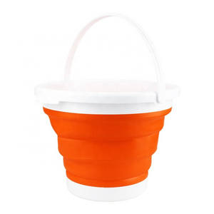 5L Foldable Plastic Water Bucket Portable Water Bucket With Lid For Fishing Water Storage Car Washing Beach Ice Bucket