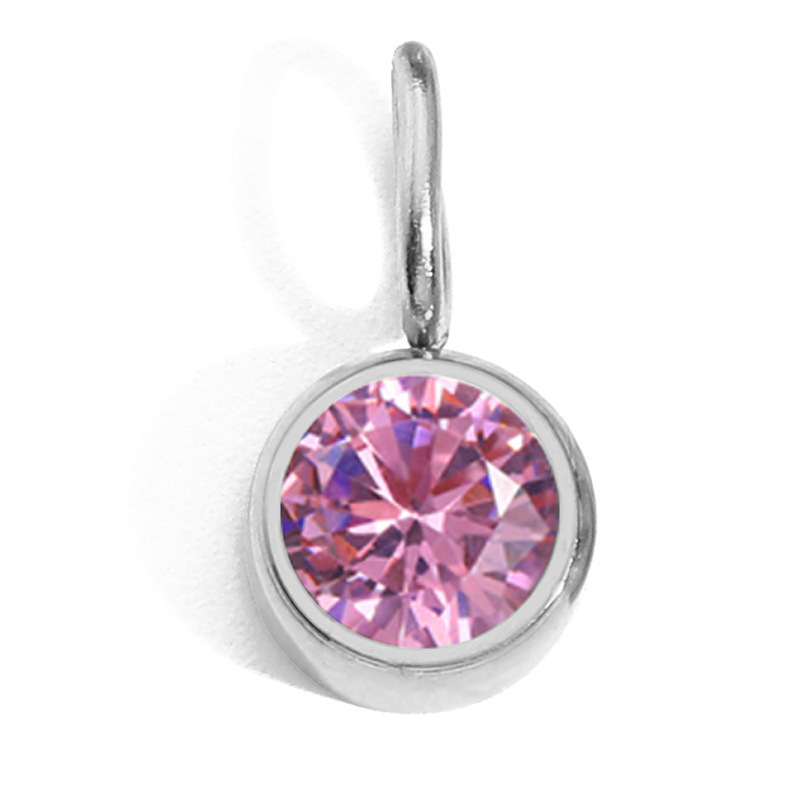 12 months crystal birthstone charms stainless steel charm pendant for jewelry making