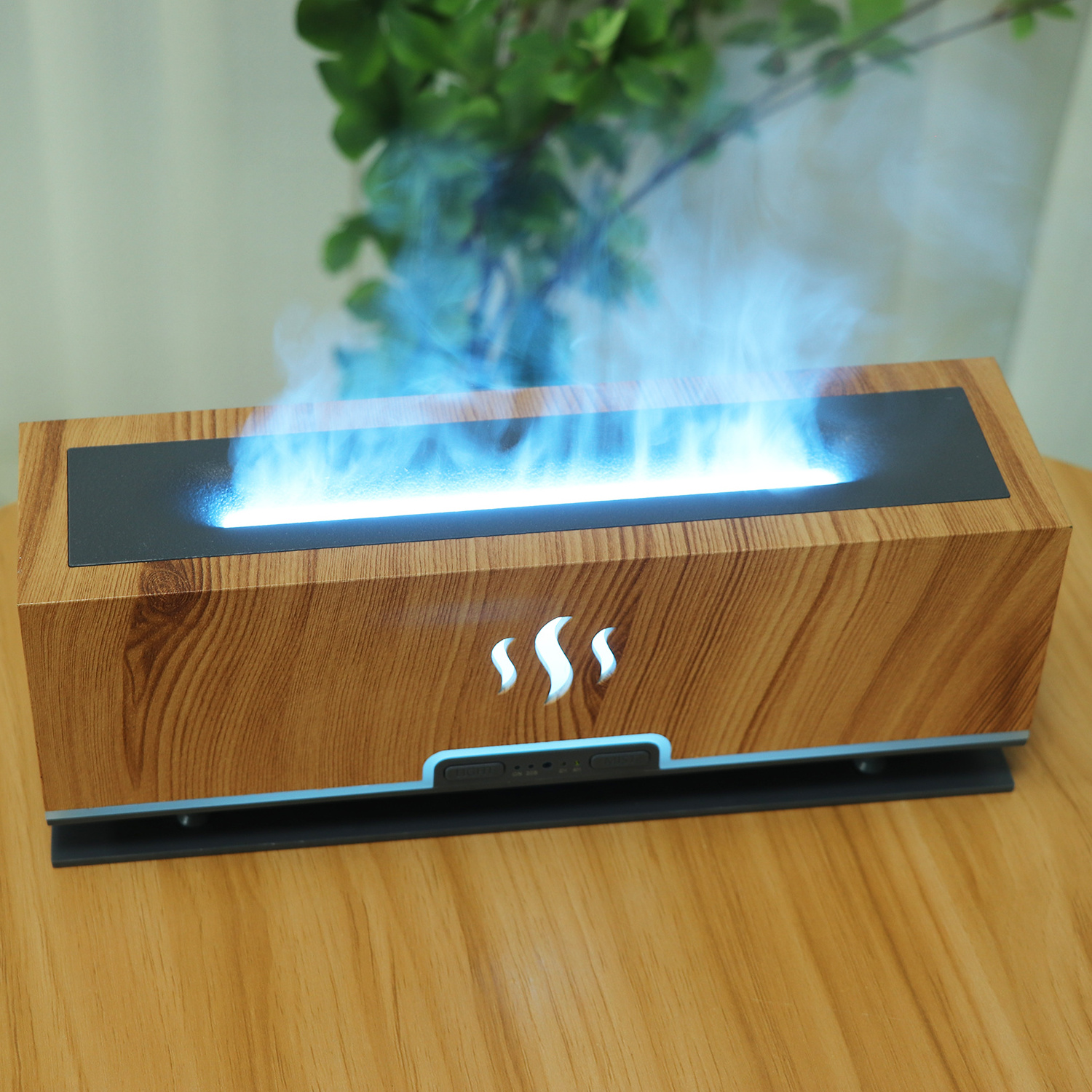 Custom Flame Fire Aroma Diffuser Air Humidifier for Home Aromatherapy with Warm Fire Ultrasonic Essential Oil Diffuser Machine