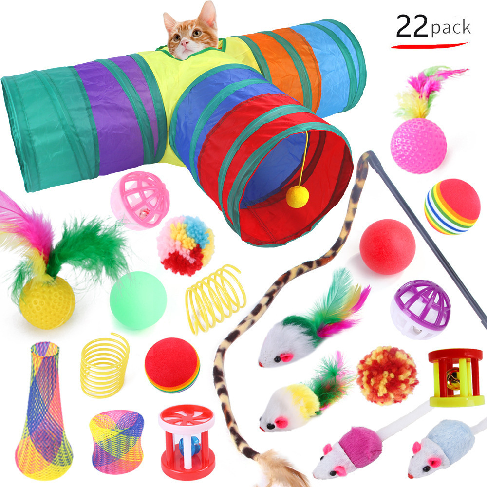 Factory Price Pet Funny Cat Stick Foldable Tunnel Pet Toy Supplies Fashion's Talk Cat Toys Variety Pack